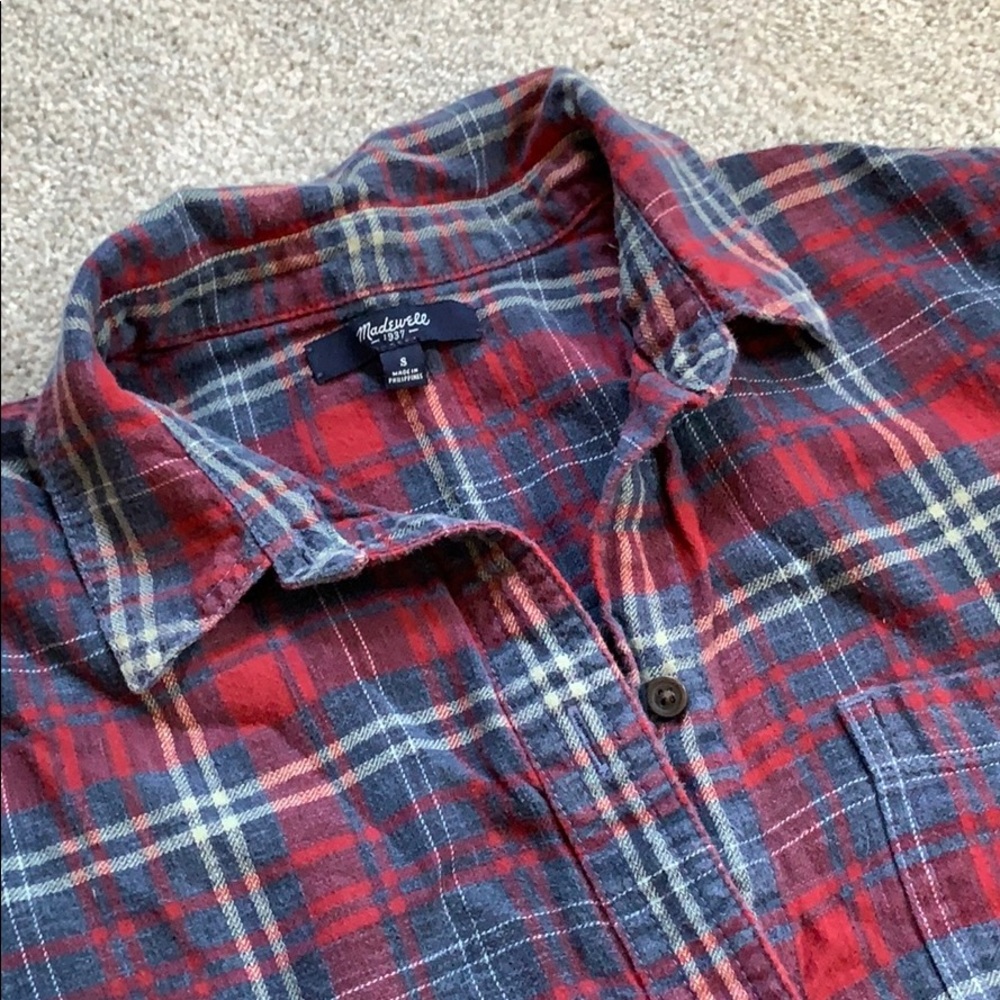 Madewell blue & red cozy flannel